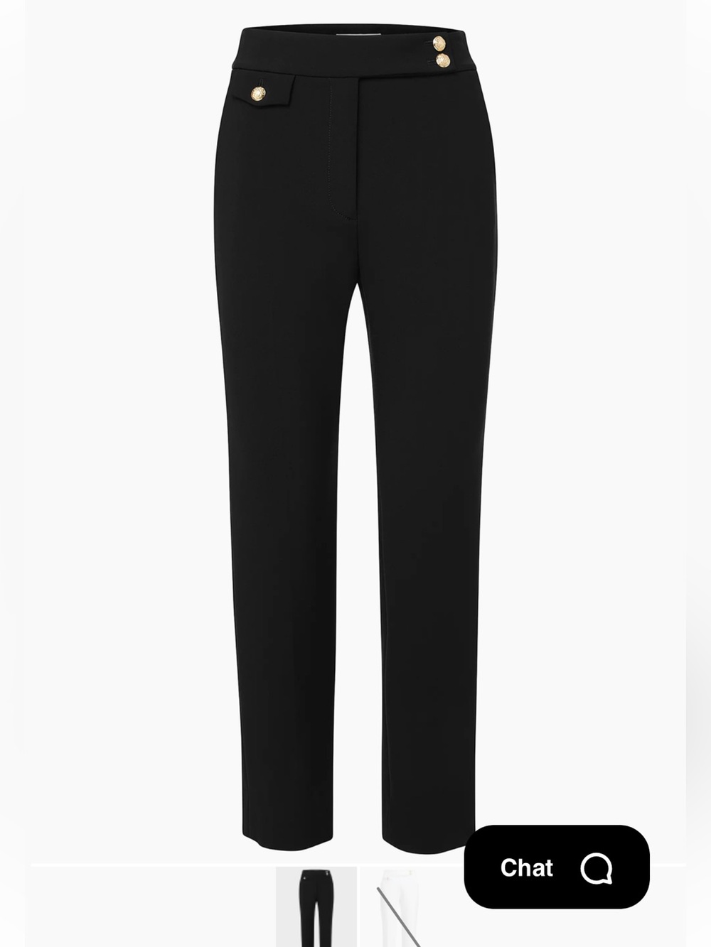 Veronica Beard Renzo Black Ankle-Length Tailored Pants with Gold Buttons